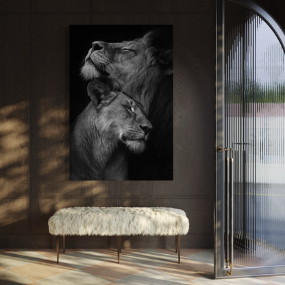 Cuadro decorativo canvas Pareja de Leones