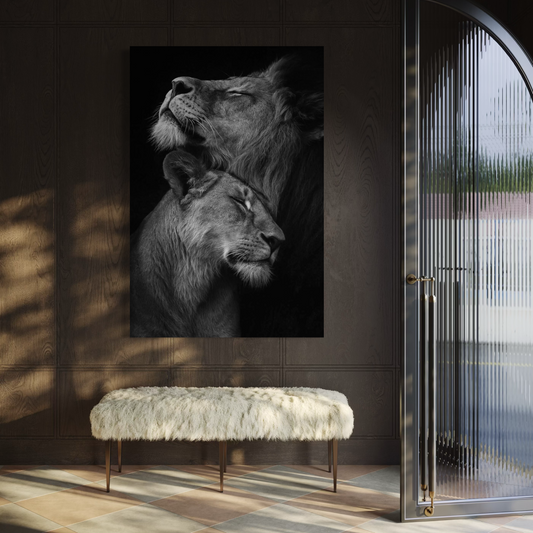 Cuadro decorativo canvas Pareja de Leones