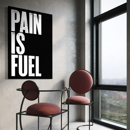 Cuadro decorativo canvas Pain is fuel
