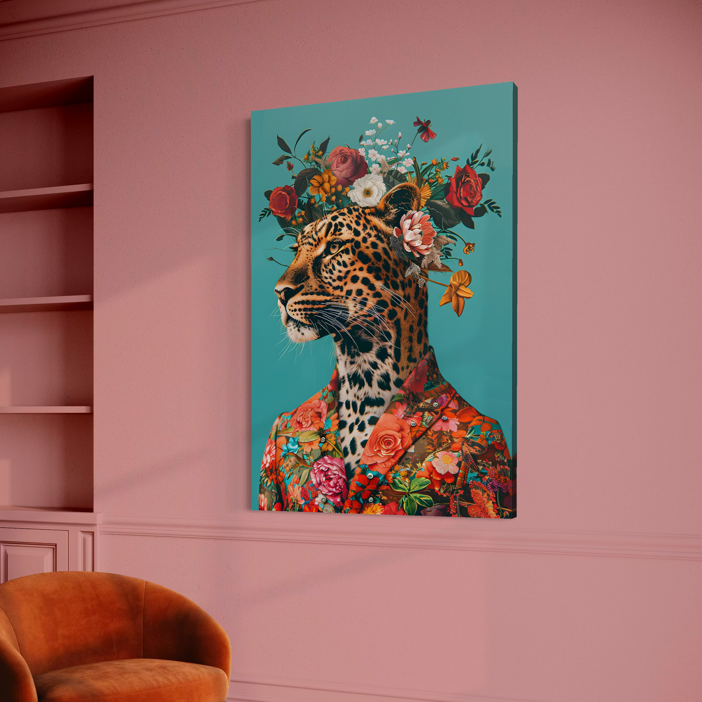 Cuadro decorativo canvas Leoparda 001