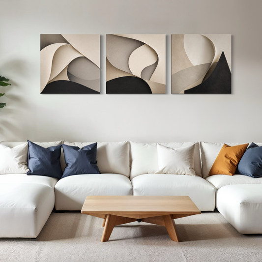 Set de 3 cuadros cuadrados Nordic Flow