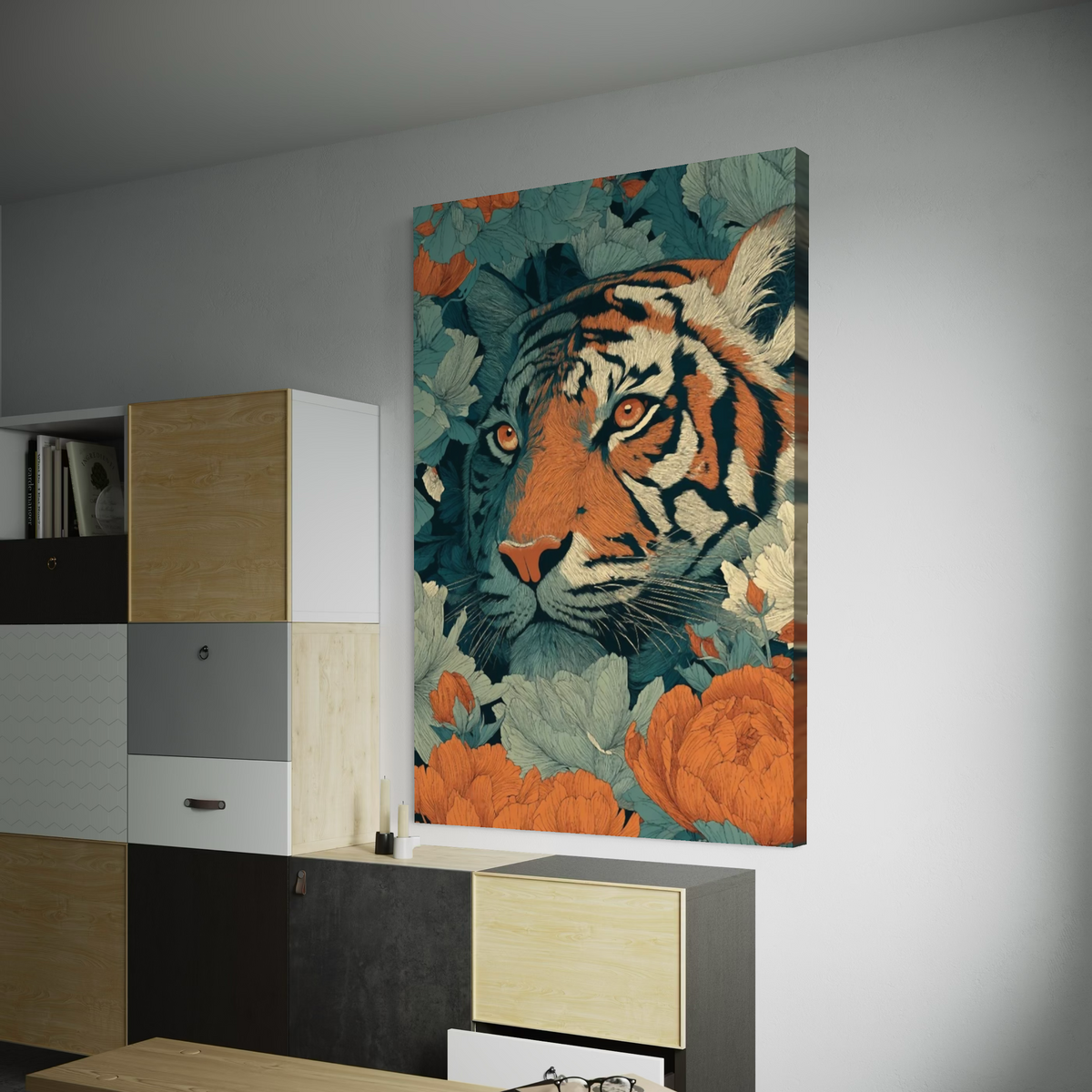 Cuadro decorativo canvas Tigre 021