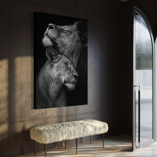Cuadro decorativo canvas Pareja de Leones