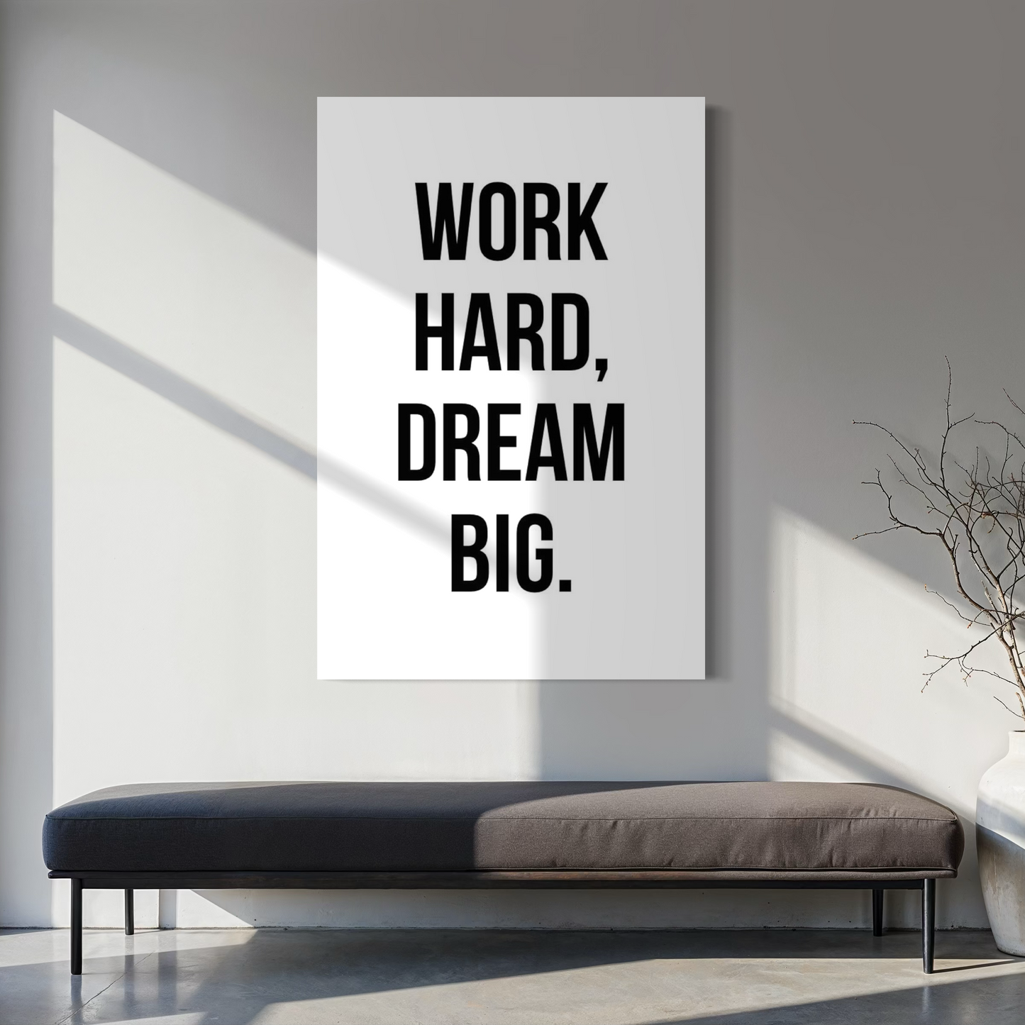 Cuadro decorativo canvas Work hard dream big