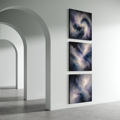Set de 3 cuadros cuadrados Nebula
