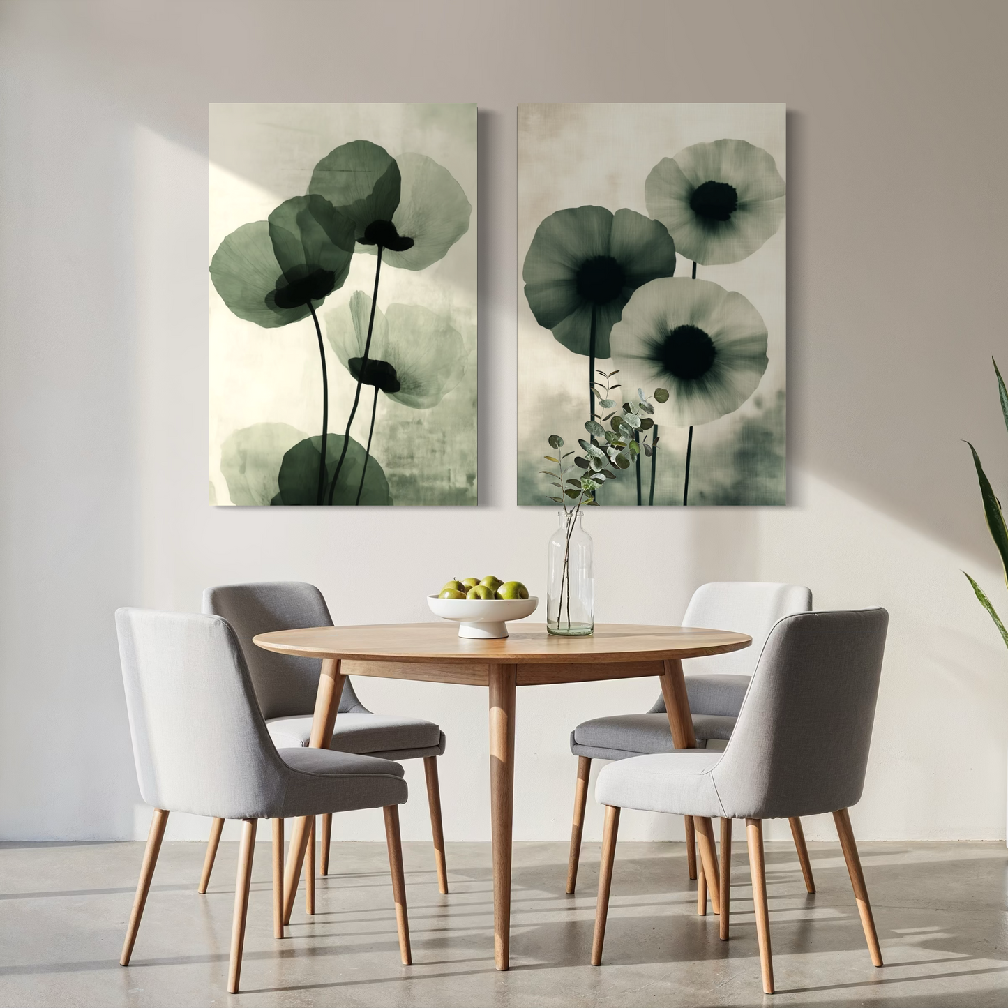 Set de 2 cuadros verticales Flores Atemporales