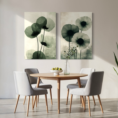 Set de 2 cuadros verticales Flores Atemporales