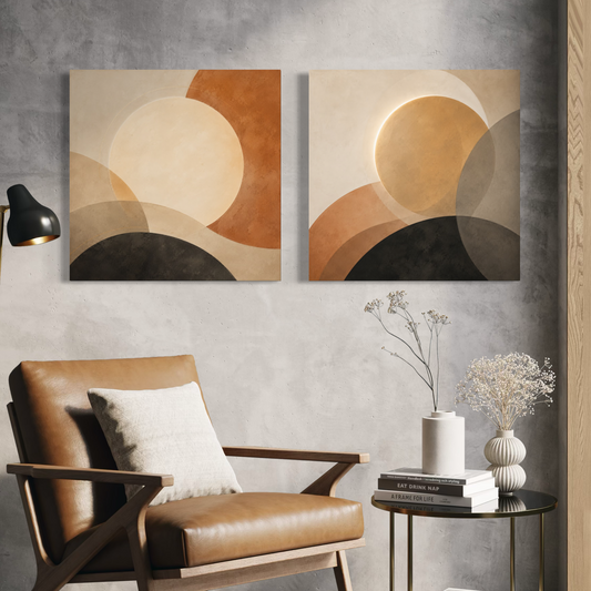 Set de 2 cuadros canvas cuadrados Terracotta Muse
