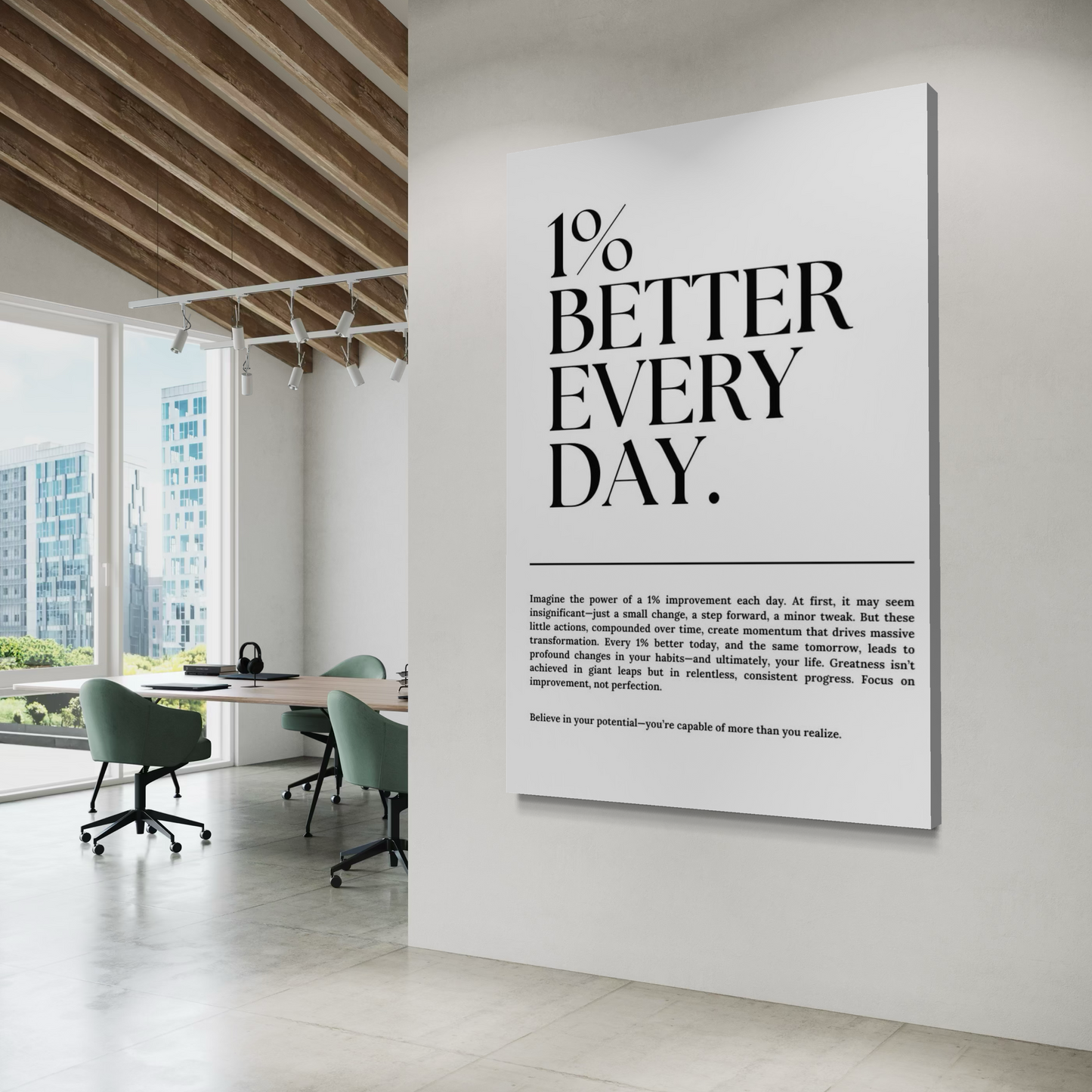 Cuadro decorativo canvas 1% Better every day