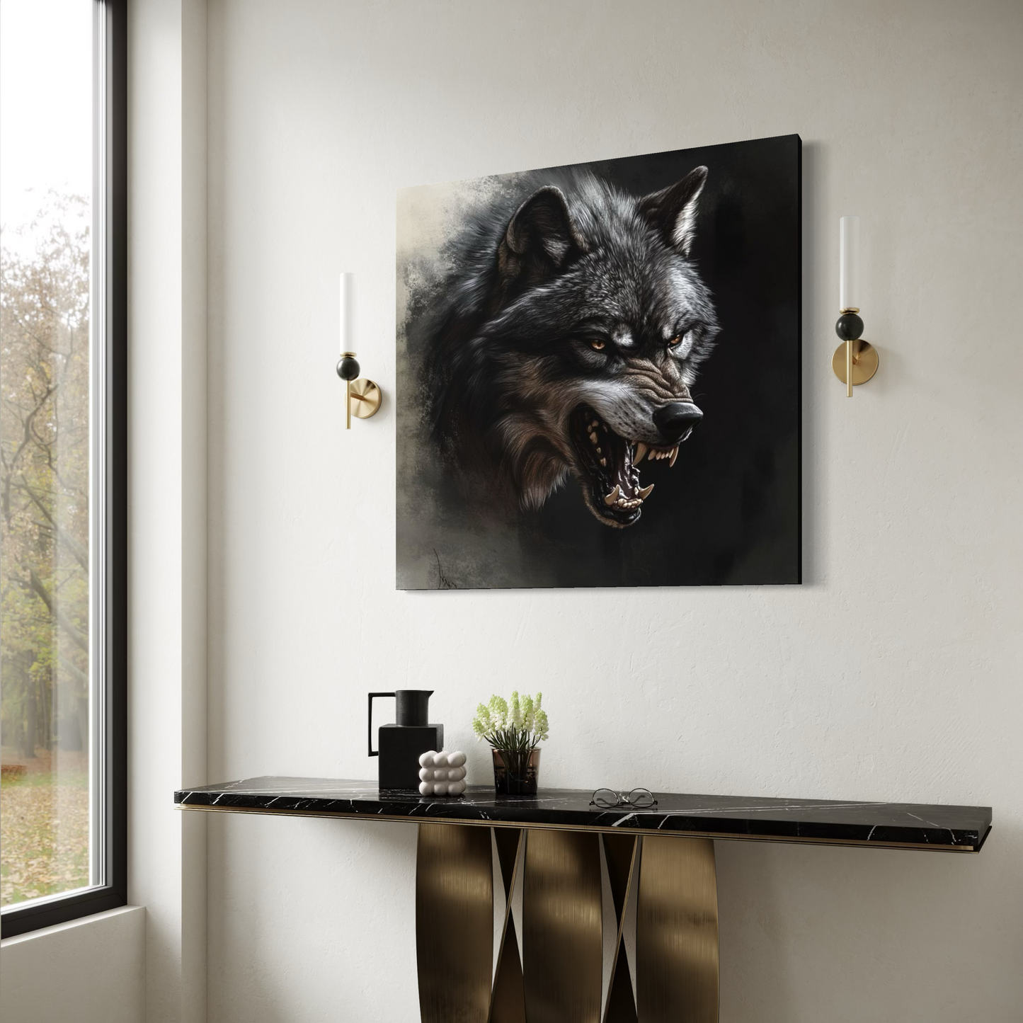 Cuadro decorativo canvas Lobo 006