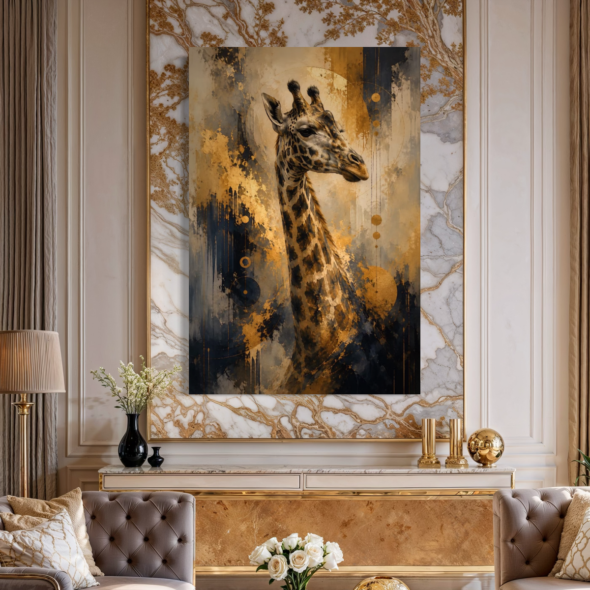 Cuadro decorativo canvas Jirafa 010