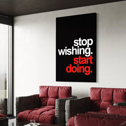 Cuadro decorativo canvas Stop wishing start doing